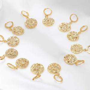 Boucles d'oreilles <span class=keywords><strong>horoscope</strong></span> en acier inoxydable, bijoux personnalisés en or plaqué or, pendentif en forme de signes du zodiaque, boucles d'oreilles d'astrologie - Product Image 2