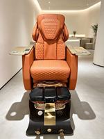 Fauteuil de pédicure électrique luxueux BOMACY avec massage par pétrissage/vibration, bassin de bain de pieds en verre, lumières LED 7 couleurs, fonction complète