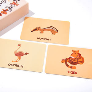 Fabrikant Op Maat Afdrukken Alfabetische Geheugen Flashcard Voor Kinderen Afdrukken Dierenwoord Geletterdheid Educatieve Leerkaart - Product Image 4