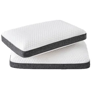 Almohada de espuma viscoelástica de alta calidad para promover el sueño, ropa de cama de algodón con lunares, almohada de felpa con estampado de fábrica para adultos