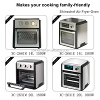 Freidora de Aire Eléctrica Digital de Acero Inoxidable de 1500W y 21-30L, Horno sin Aceite con 10 Programas Preestablecidos, Asador y Deshidratador 16 en 1