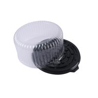 Vente en gros d'usine de boîtes à gâteaux et pizzas en plastique PET contenants ronds jetables pour desserts personnalisés à emporter
