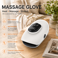 Masseur de main électrique sans fil portable rechargeable à compression thermique et pétrissage pour soulager la douleur du canal carpien
