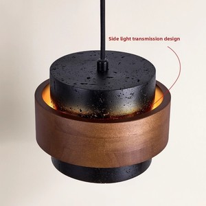 Đen lỗ đá retro ánh sáng mặt dây chuyền cao cấp cổ điển điều chỉnh ý tối giản thanh phòng ăn ánh sáng nhỏ trung 4000K - Product Image 2