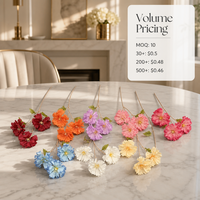Fleurs artificielles Lanxi à 3 têtes pour la décoration de mariage et d'hôtel, arrangement floral réaliste à faire soi-même