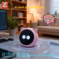 Robot Compagnon IA Mignon avec Oreilles de Chat, Mini Robot Intelligent Interactif pour Bureau, Compagnon de Bureau Émotionnel, Carte de Développement DIY pour Décoration de Bureau et Maison