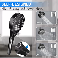 Robinet thermostatique américain en acier inoxydable, kit de douche 3 fonctions, fixation murale dissimulée, double pommeau de douche, support de douchette