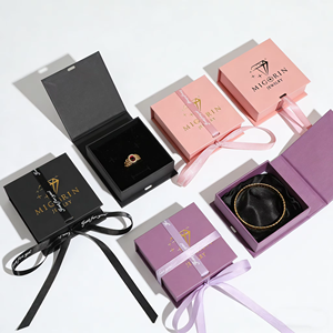 <b>Customized</b> Luxe Discreet Watch <b>Ring</b> Bracelet Necklace Boxes, Fashion Square Carton Magnetic Closure Flip Lid Jewelry Gift Boxes - Product Image 1