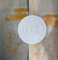 Autocollants en papier texturé écologique, élégants, exquis, imprimés avec logo en relief 3D, pour étiquettes de parfums et bougies