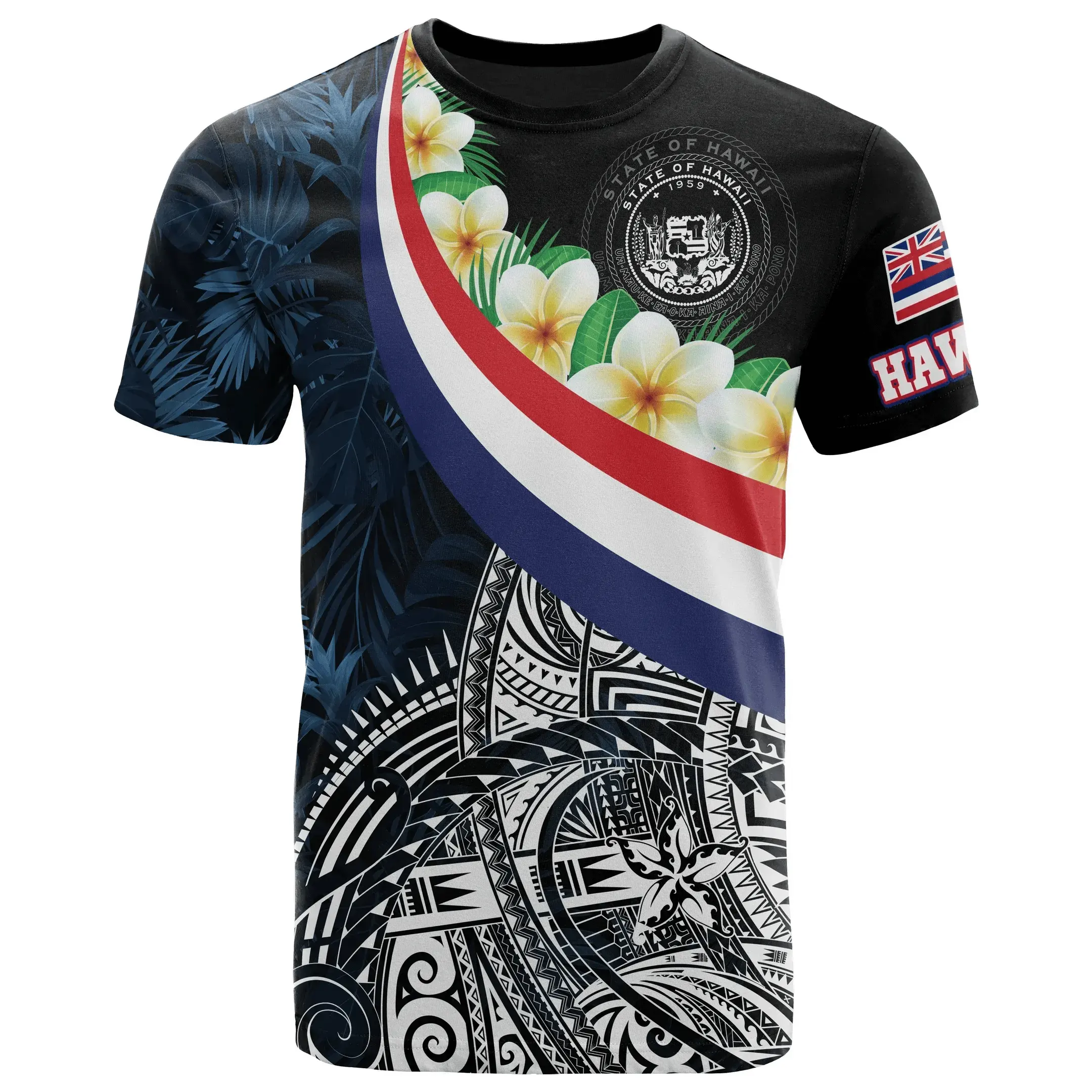 Custom Polynesian Hawaii T-Shirt Personalize Hibiscus Flower Plumeria T Shirt for Men Drop Ship Casual Clothes Short Sleeve Top