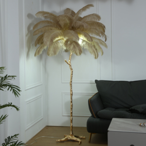 Lampes sur pied modernes en forme de palmier à plumes Funkyled, branches en cuivre de haute qualité, art romantique, lampes LED pour salon - Product Image 2
