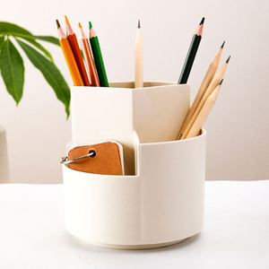 Support de stylo rotatif rond, organisateur de bureau multifonctionnel, rangement de bureau, porte-stylo en PP rotatif - Product Image 4
