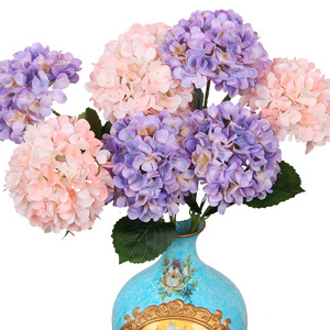 Fleurs d'hortensia artificielles, branche unique, en plastique PU et soie, pour la décoration intérieure et les arrangements floraux de mariage - Product Image 3
