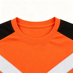 Polyester Work Reflective Safety Shirt Customized Security Short Sleeve High Visibility Safety T-Shirt Construction Shirt - Product Image 3