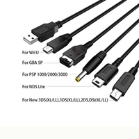 Câble de charge USB 5 en 1 pour NDS Lite Wii U nouveau 3DS XL LL/2DS/GBA SP/PSP 1000/2000/3000 cordons USB câble de chargeur Wii