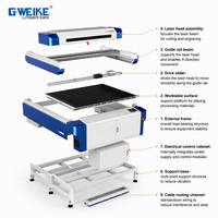 Machine de découpe laser CO2 GWEIKE LC1325D, grande surface de gravure 1300x2500mm, 80W 100W 130W 300W, refroidissement par eau