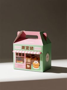 Boîte de rangement alimentaire jetable en forme de maison <span class=keywords><strong>pour</strong></span> animaux de compagnie (chiens et chats) avec fenêtre transparente, idéale <span class=keywords><strong>pour</strong></span> les friandises, les gâteaux et les plats à emporter de boulangerie - Product Image 5