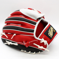 Gant de lanceur de baseball rouge personnalisé avec double bordure et protection des doigts, vente en gros