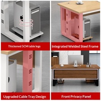 Bureau d'ordinateur moderne et minimaliste en PVC LBZ-167X pour patron, manager, employé, grand bureau individuel, poste de travail pour le personnel
