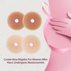 XR064 New Arrival Skin Tone Reusable Washable Adhesive Silicone Nipple Cover With Fake Nipples