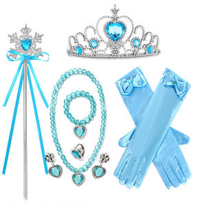 Accesorios de Princesa Azul para Niñas, Elsa, <span class=keywords><strong>Cenicienta</strong></span>, Blancanieves, <span class=keywords><strong>Aurora</strong></span>, para Disfraces, Vestidos, Lazo, Guantes, Corona, Varita, Collar, Pulsera - Product Image 6