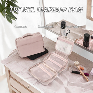 Estuche Cosmético de Nailon Mediano con Cierre de Cremallera, Asa Suave para Colgar, Estilo Simple para Guardar Artículos de Aseo en Viajes - Product Image 2