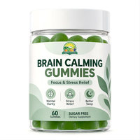 Gummies calmantes pour le cerveau OEM DOM sans sucre, à la menthe et au thé vert, pour le soulagement du stress, la clarté mentale et un meilleur sommeil, complément alimentaire