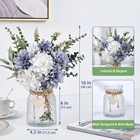 Centre de table en fleurs artificielles de type œillet, vintage, rustique, sans entretien et durable, pour douche nuptiale et bouquet de demoiselle d'honneur
