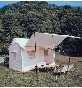 Grande tente de <span class=keywords><strong>camping</strong></span> gonflable avec 8,5 mètres de hauteur ㎡   Tente de <span class=keywords><strong>camping</strong></span> familiale 420D Oxford imperméable 3000mm PVC à colonnes d'air pour la randonnée, le pique-nique et les voyages en extérieur - Product Image 3