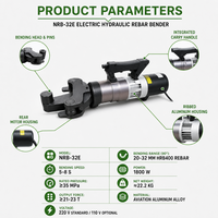 Mesin Pembengkok dan Pelurus Besi Tulang Manual 2 in 1 ODETOOLS NRB-32E dengan Motor, Pembengkok Hidrolik Elektrik 25-32mm