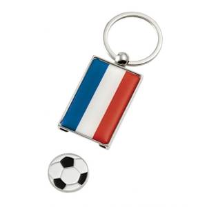 Porte-clés drapeau français avec accessoire jeton ballon de football - Product Image 1