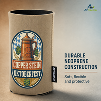 Manchon isotherme pliable en néoprène de 12 oz pour canette, avec logo personnalisé et impression de badge vintage Oktoberfest Beer Festival