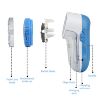 Mini Rasoir Électrique Anti-Bouloches Rechargeable à Trois Lames en Acier Inoxydable, Fonctionnement Automatique, Autonomie de 3 Heures