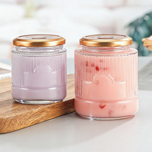 Vente en gros de pots à miel en verre à large ouverture, imprimés à l'écran, de différentes tailles (150 ml, 380 ml), pour aliments - Product Image 1