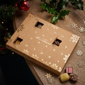 Boîte de <span class=keywords><strong>calendrier</strong></span> de l'avent compte à rebours de Noël personnalisé cire recyclée fondue avec revêtement UV de stratification brillante et caractéristiques de gaufrage - Product Image 5