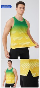 Gilet de <span class=keywords><strong>sport</strong></span> rafraîchissant pour homme, séchage rapide, coupe ample, perforé, style américain, pour la course, le basketball, l'entraînement, le fitness, le marathon - Product Image 6