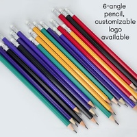 Crayons à mine noire HB pour étudiants et enfants, crayons hexagonaux à marque privée pour le dessin et l'écriture