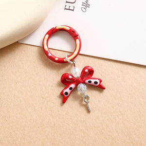 귀여운 나비 펜던트 키체인 DIY 금속 라이트 키체인 만화 스타일 실크스크린 프린팅 - Product Image 6