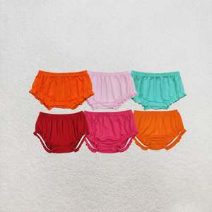 Nuevos pantalones cortos de verano con volantes para niñas, cubrepañales de color liso para bebés, shorts de boutique para niños - Product Image 1