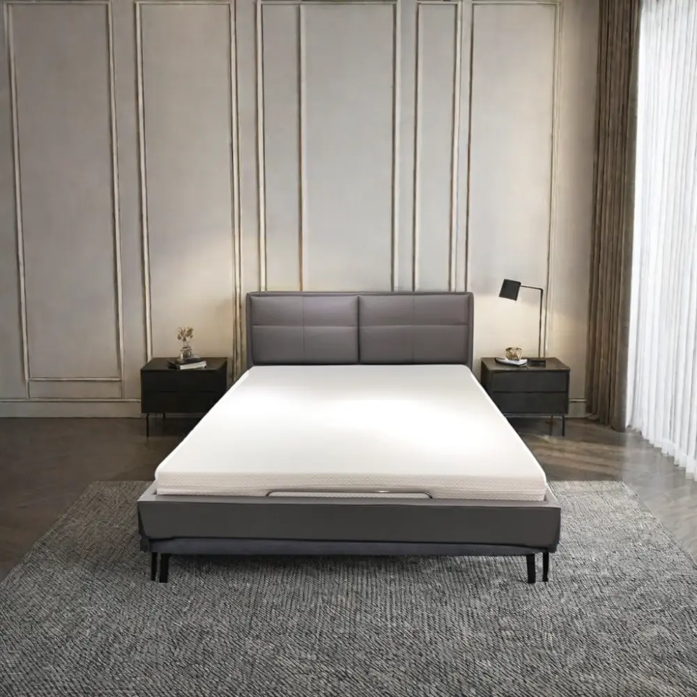 High-End moderno e confortevole Villa regina King-Size letto di lusso con doghe minimaliste telaio-Set letto con fondina