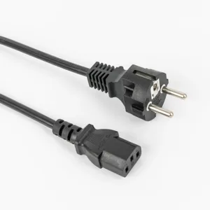 Cable de alimentación de la UE con aprobación VDE, extensión C13, cable de alimentación de CA en ángulo recto para ordenador, PC, 10A, 250V, electrodoméstico personalizado de 3 polos