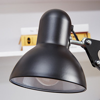 Lampe de table perlée de style antique avec corps en fer, design moderne, abat-jour en métal blanc, source de lumière LED, alimentation CA pour salle de lecture
