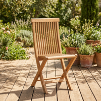 Chaise de jardin moderne pliable en teck massif - Chaise de jardin imperméable, écologique, portable et durable