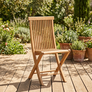 Modern <b>Folding</b> Teak Solid Wood Outdoor Dining Chair-Waterproof Eco-Friendly Portable & Durable Garden Chair - Product Image 4