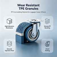 Granulés TPE à haute résistance à l'usure pour roulettes de bagages, moulage par injection PP, granulés TPE dureté 75A~80A