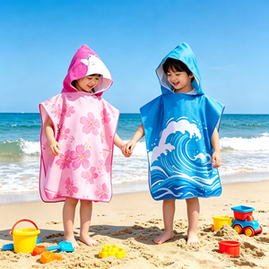Serviette <span class=keywords><strong>de</strong></span> bain à capuche pour enfants, personnalisée, douce, absorbante, imprimée, pour la <span class=keywords><strong>plage</strong></span>, le surf et la natation, en tissu éponge - Product Image 4