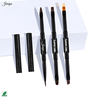 Lot de brosses à ongles en nylon à double extrémité avec manche en métal noir et paillettes pour manucure gel – Fournitures de salon en gros