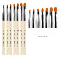 Lot de 7 pinceaux pour nail art – Outil de manucure pour gel UV, extension d'ongles, gel de polissage, dessin et peinture
