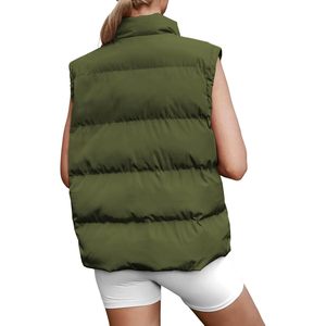 FOXA Gilet matelassé léger sans manches pour femme, col montant, fermeture éclair, coupe-vent, vêtement d'extérieur d'hiver - Product Image 4