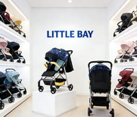 Poussette de bébé pliante légère poussette de voyage d'avion compacte avec siège inclinable à gravité pliable à une main auvent étanche UV